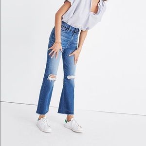 Madewell Retro Crop Bootcut Jeans, Knee-rip NWT